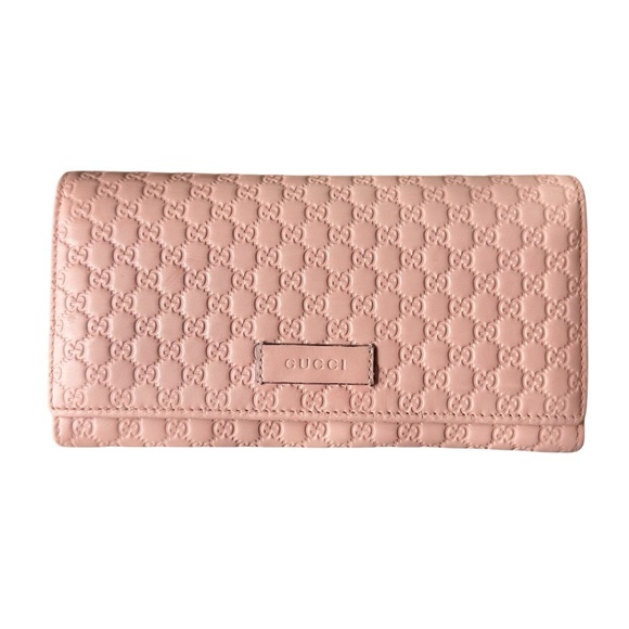 Gucci Pink GG Micro Guccisima Embossed Monogram Leather Long Carryall Wallet - Picture 9 of 10